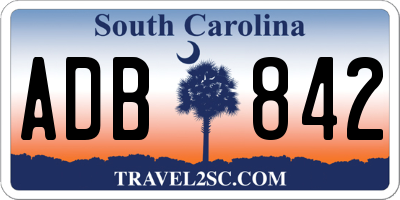 SC license plate ADB842