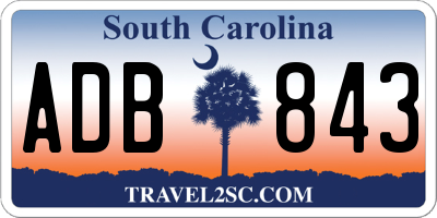 SC license plate ADB843