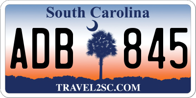 SC license plate ADB845
