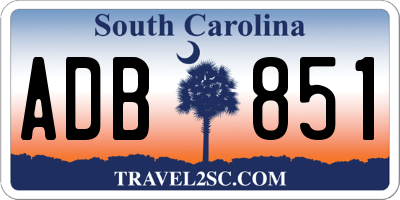 SC license plate ADB851