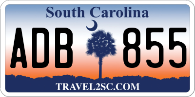 SC license plate ADB855