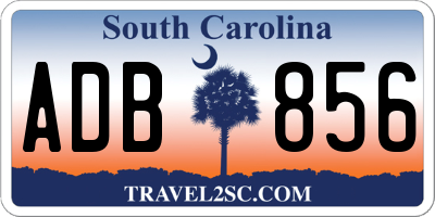 SC license plate ADB856