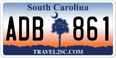 SC license plate ADB861