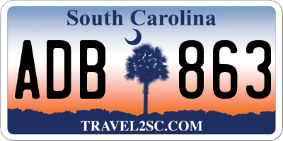 SC license plate ADB863