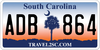 SC license plate ADB864
