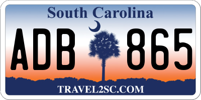 SC license plate ADB865
