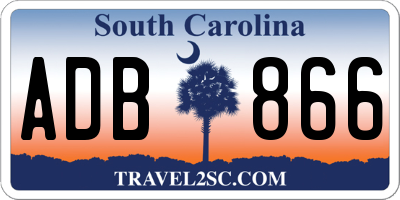 SC license plate ADB866