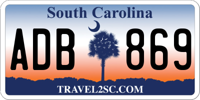SC license plate ADB869