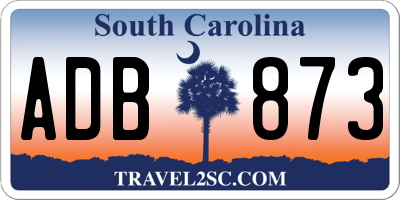 SC license plate ADB873