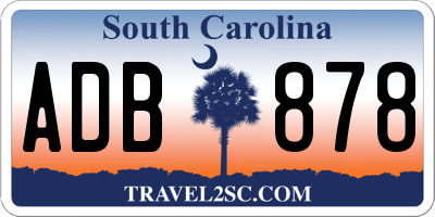 SC license plate ADB878