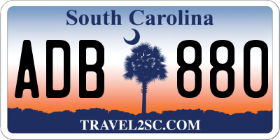 SC license plate ADB880