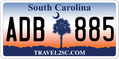 SC license plate ADB885