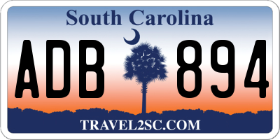 SC license plate ADB894