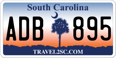 SC license plate ADB895