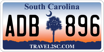 SC license plate ADB896