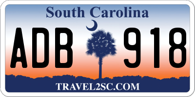 SC license plate ADB918