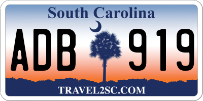 SC license plate ADB919