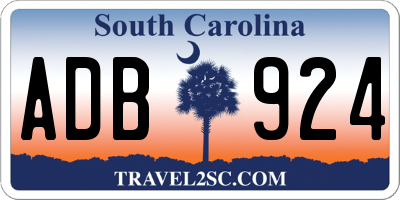SC license plate ADB924