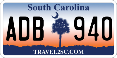 SC license plate ADB940