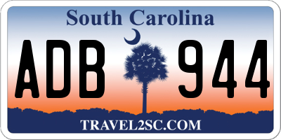 SC license plate ADB944