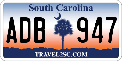 SC license plate ADB947
