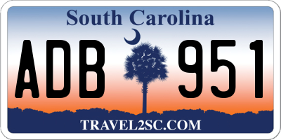 SC license plate ADB951