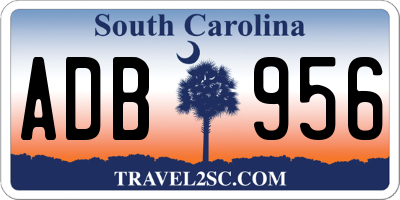 SC license plate ADB956