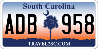 SC license plate ADB958