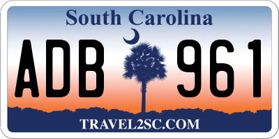SC license plate ADB961