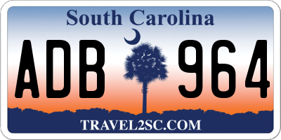 SC license plate ADB964