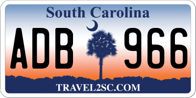 SC license plate ADB966