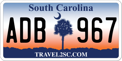 SC license plate ADB967