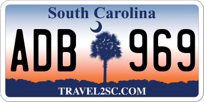 SC license plate ADB969
