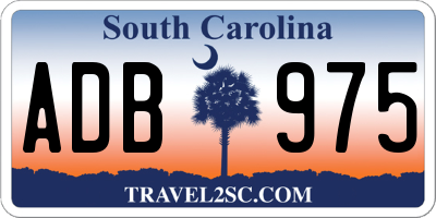 SC license plate ADB975