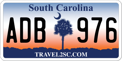 SC license plate ADB976