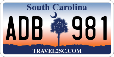 SC license plate ADB981