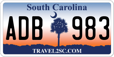 SC license plate ADB983