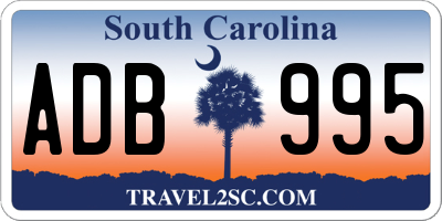SC license plate ADB995