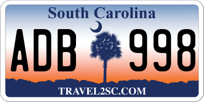 SC license plate ADB998