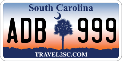 SC license plate ADB999