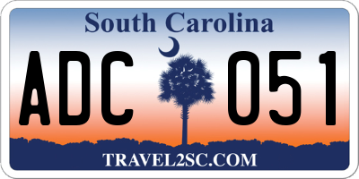 SC license plate ADC051