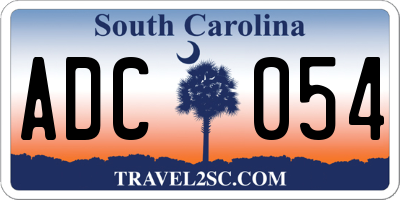 SC license plate ADC054