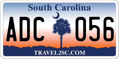 SC license plate ADC056