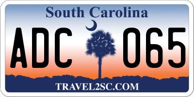 SC license plate ADC065