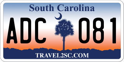 SC license plate ADC081