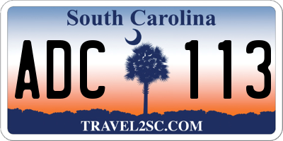SC license plate ADC113