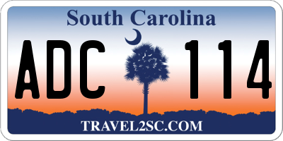 SC license plate ADC114