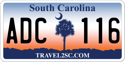 SC license plate ADC116