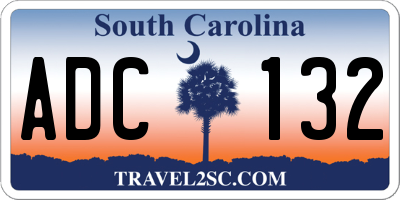 SC license plate ADC132
