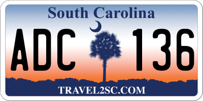 SC license plate ADC136